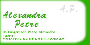 alexandra petre business card